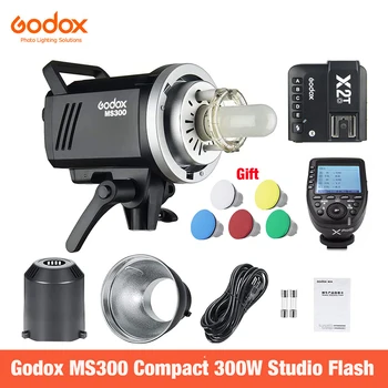 Godox MS300 קומפקטי 300Ws סטודיו פלאש מנורה Monolight עם בואן הר האלחוטי של 2.4 G X מערכת GN58 5600K