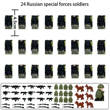 24 רוסי מיני צבאי חיילי כוחות מיוחדים לבנים דמויות הימ 