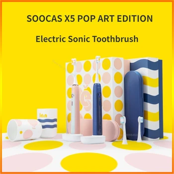 SOOCAS X5 מברשת שיניים חשמלית סוניק מברשת שיניים חשמלית 12 הילוך 4 מצבים עמיד במים, שליטה חכמה אוטומטית מברשת שיניים