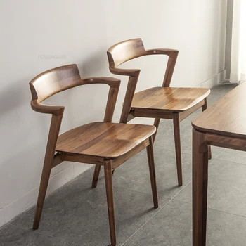 נורדי אפר עץ, כסאות אוכל הביתה רהיטים מסעדה יפנית קפה פנאי האוכל כיסא פשוט משענת הכיסא במשרד